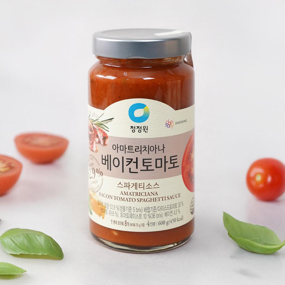 메가마트 대상 청정원 베이컨 토마토 스파게티소스 600g - 메인 이미지