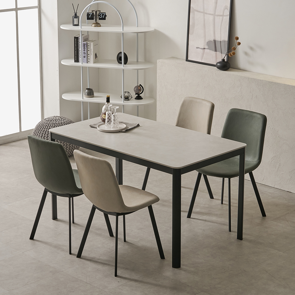 에븐 4인용 세라믹 식탁+의자 세트 1300 (의자4)