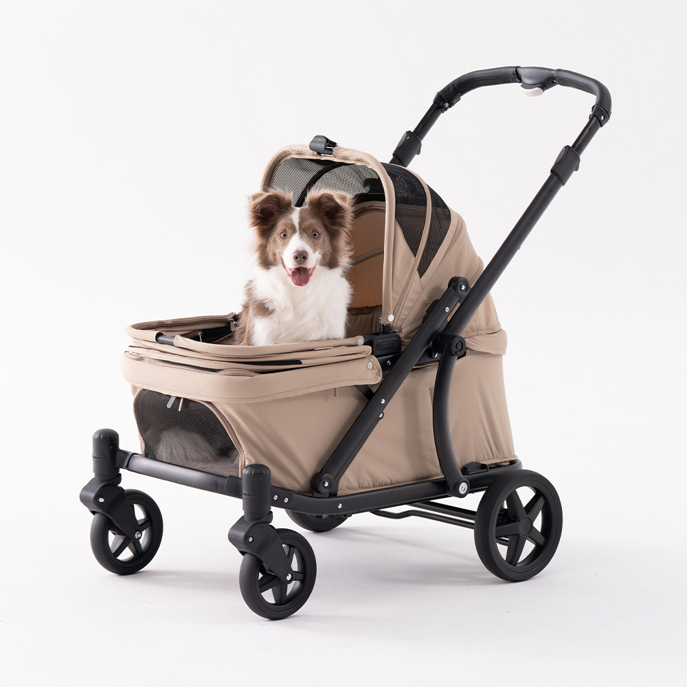 폼포라펫 클래식 웨건 애견 강아지유모차 펫웨건 다견 저상형 개모차