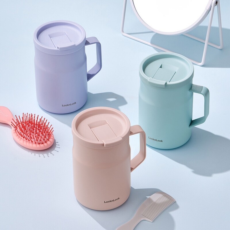 락앤락 각인텀블러 475ml 포토 네임 씻기편한 밀폐형 뚜껑 손잡이 머그 파스텔 텀블러 - 상세 이미지 3