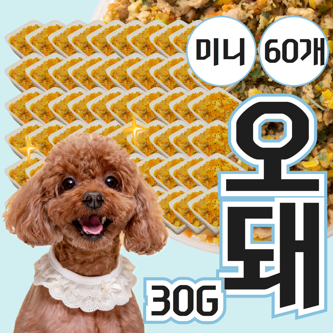 강아지화식 내추럴피드 자연식 사료 오리+돼지미니 오리고기+돼지고기, 30g, 60개 - 메인 이미지