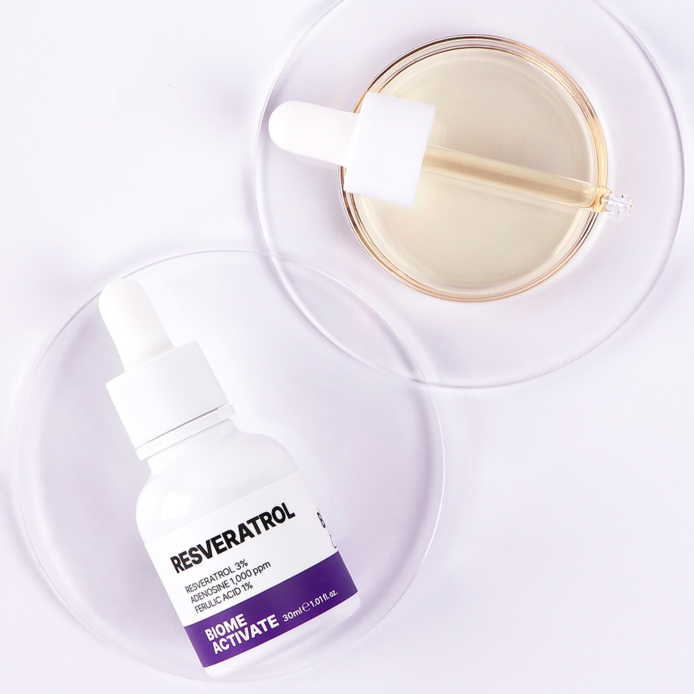 [바액] [고기능] 레스베라트롤 앰플 [30ml] 레스베라트롤3% 아데노신 1,000ppm 페룰릭애씨드(페룰산) 1% 항산화 피부보호 윤기