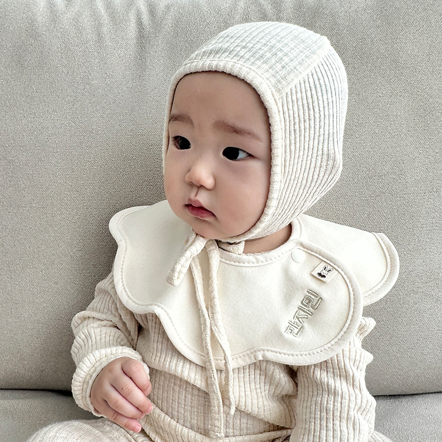 [바니블라썸]이름 자수턱받이 순면 테리빕 유아 침받이 턱받이 스카프빕 빕 슬림A세트 - 상세 이미지 2