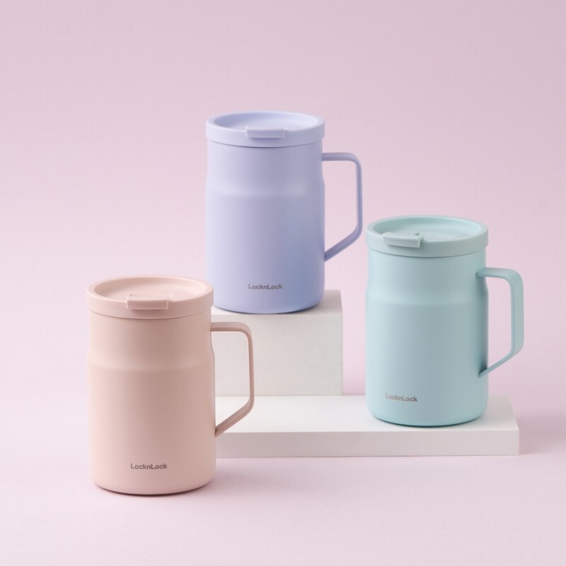 락앤락 각인텀블러 475ml 포토 네임 씻기편한 밀폐형 뚜껑 손잡이 머그 파스텔 텀블러 - 상세 이미지 2