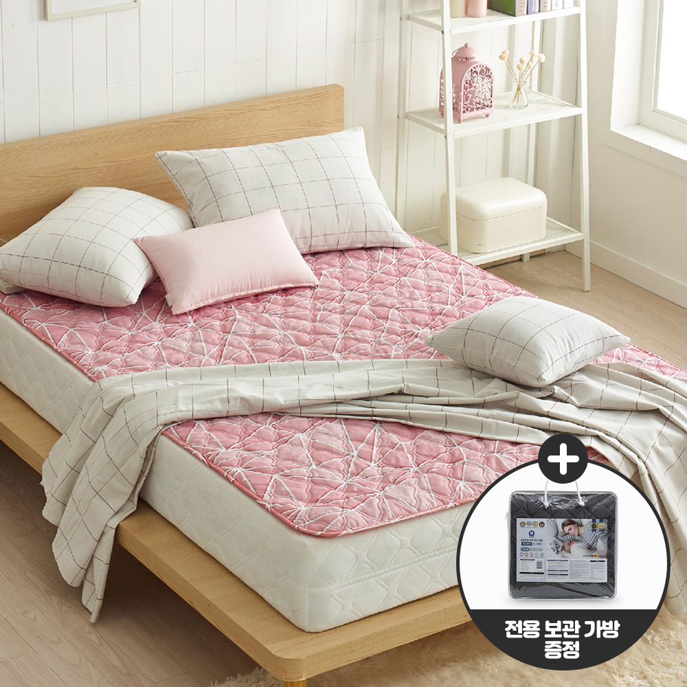 곰표한일 워셔블 전기요 온열매트 캠핑 크로크핑크 더블