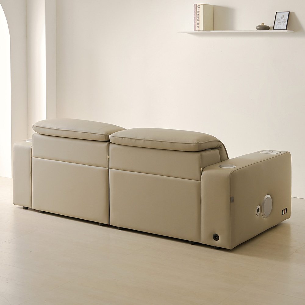 카디마 에코레더 일체형 슬라이드 리클라이너 가죽 4인 슬라이딩 모듈 소파 /스피커 옵션