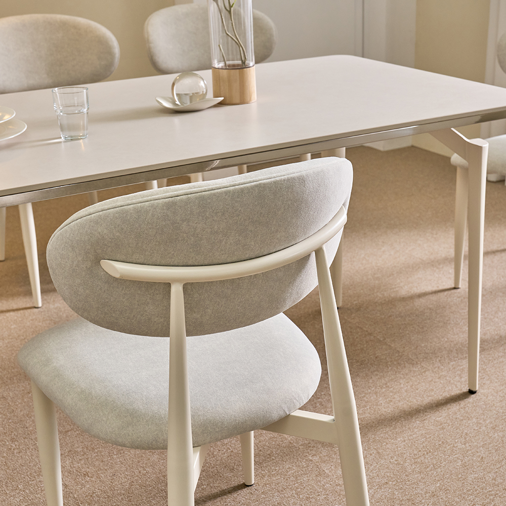 브린 1800 6인용 세트 다이닝 테이블 포세린 세라믹 식탁 의자6