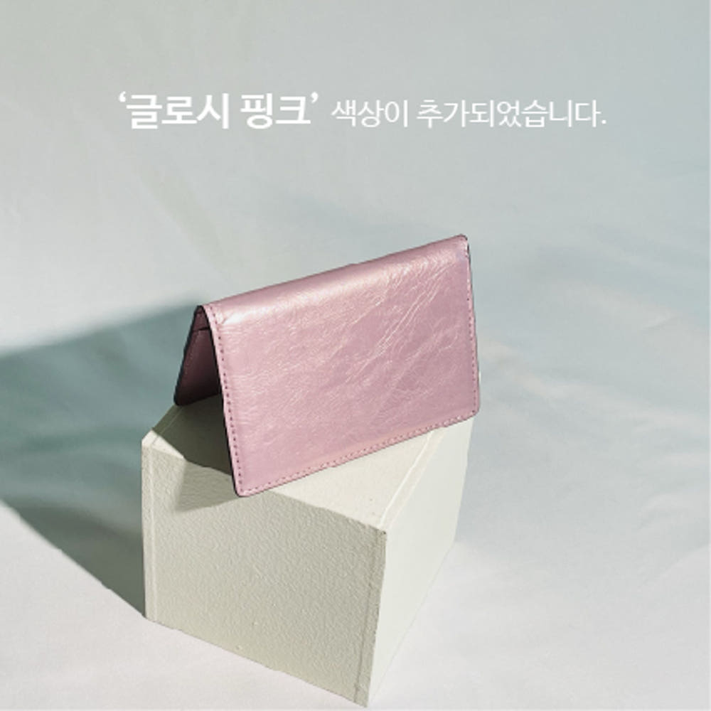 수제 미니 슬림 카드지갑 이니셜각인 천연소가죽 명함케이스 - 상세 이미지 2