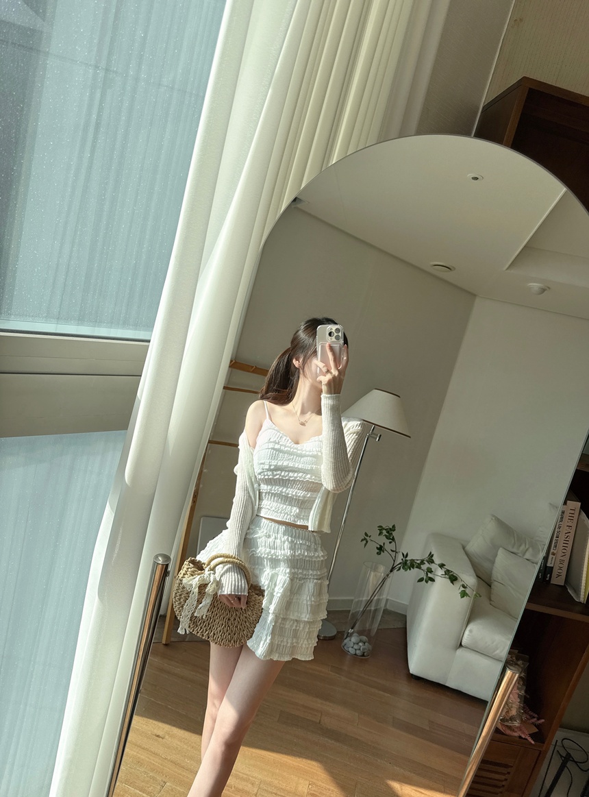 [신상💛롱ver*/숏ver*]동남아 휴양지 캡내장 프릴 나시 투피스 세트 상세 이미지 9
