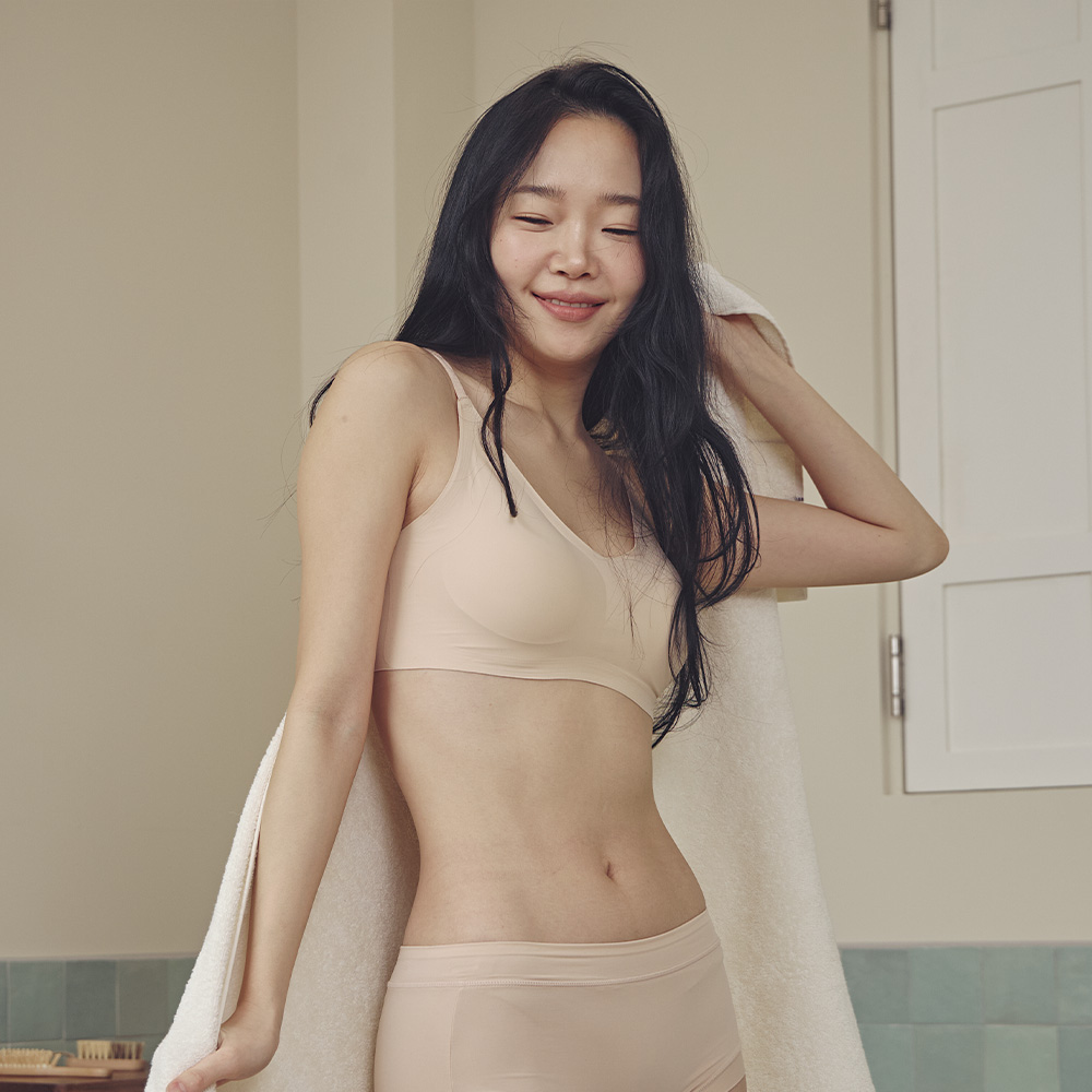 슬림9 편해브라 네모팬티 뉴베이직 컴팩트 노라인 노와이어 여성속옷세트 3&6 SET - 상세 이미지 2