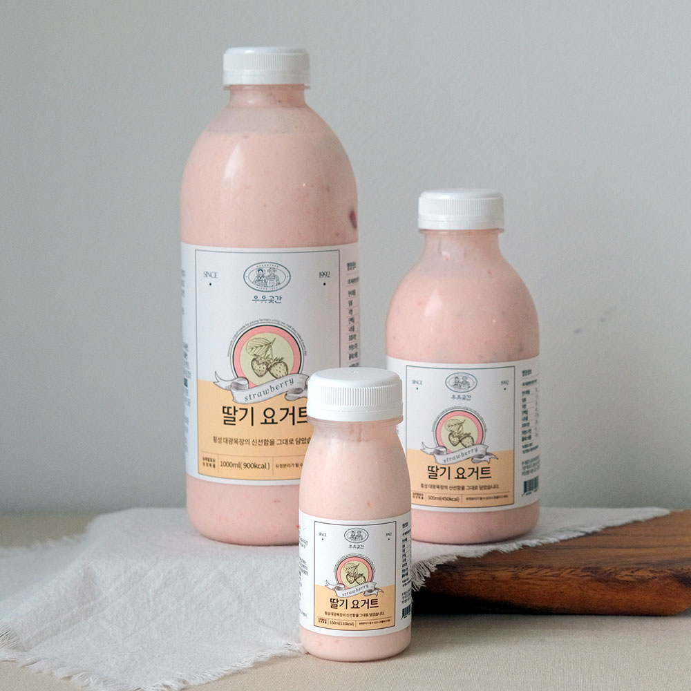 우유곳간 목장 직송 수제 마시는 요거트 딸기, 1L, 1개 이미지 2