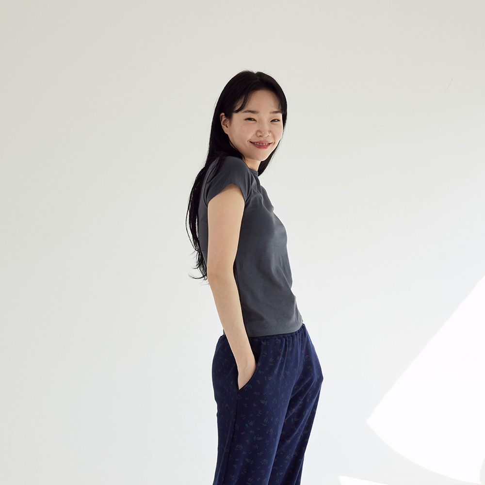 [베이직 잠옷] 슬림9 모달 핏 반팔 티셔츠 잠옷 반팔티 - 상세 이미지 4