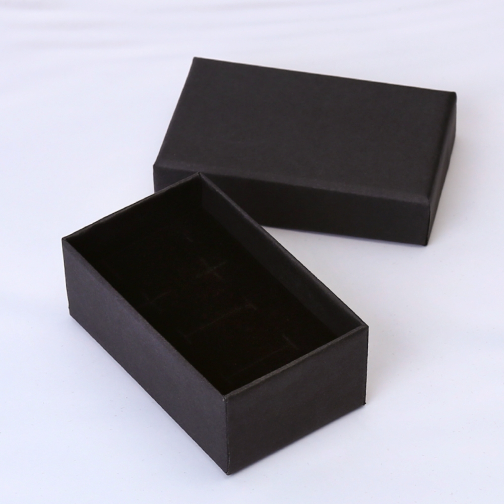 무지블랙박스 2구반지박스 귀걸이반지세트포장상자 5x8cm - 메인 이미지