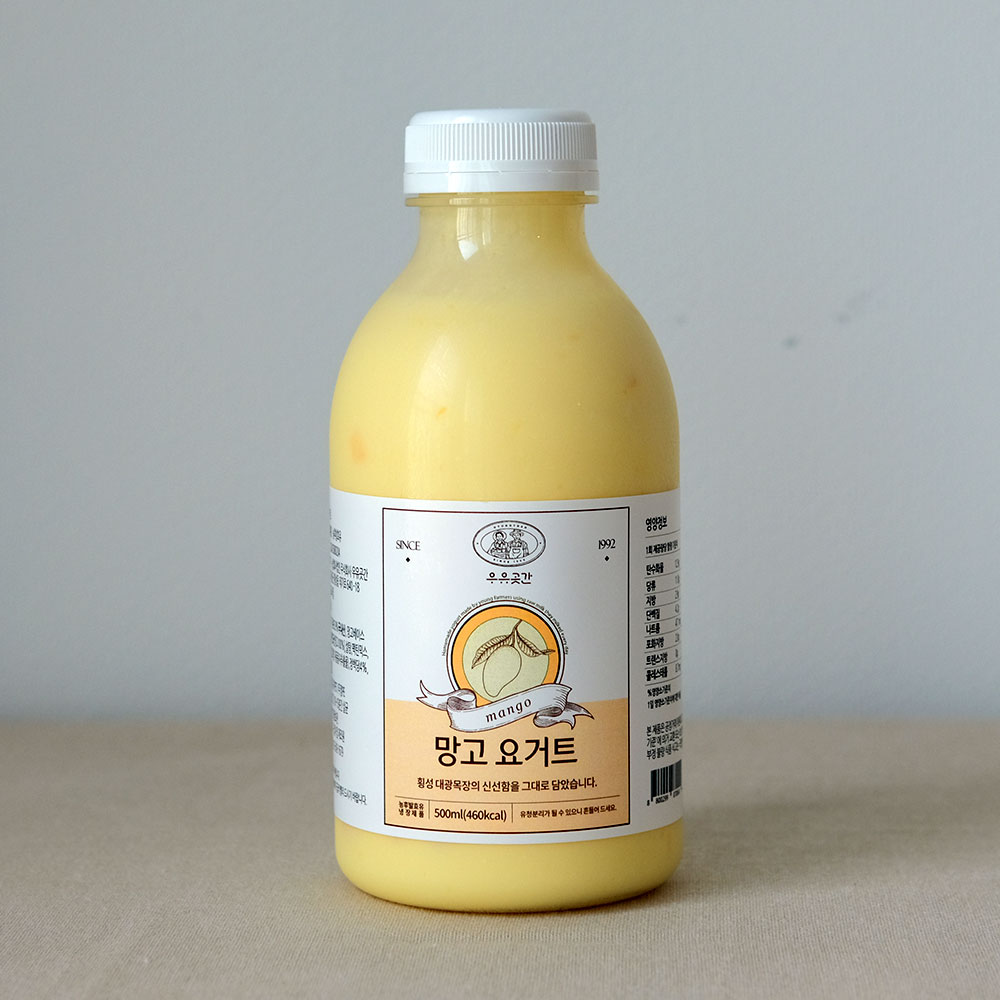 우유곳간 목장 직송 수제 마시는 요거트 망고, 500ml, 1개 - 상품 이미지
