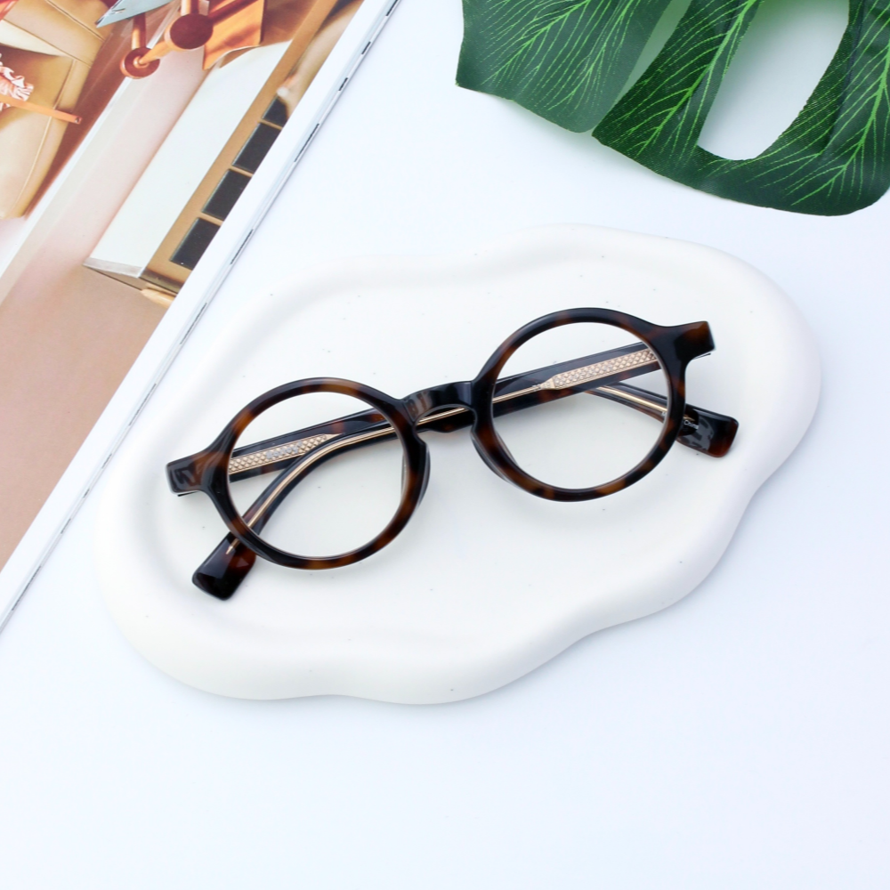 김구안경 긱시크 호피 뿔테안경 동그란 변색렌즈 원형 고도근시 안경테 허영만 - 상세 이미지 3
