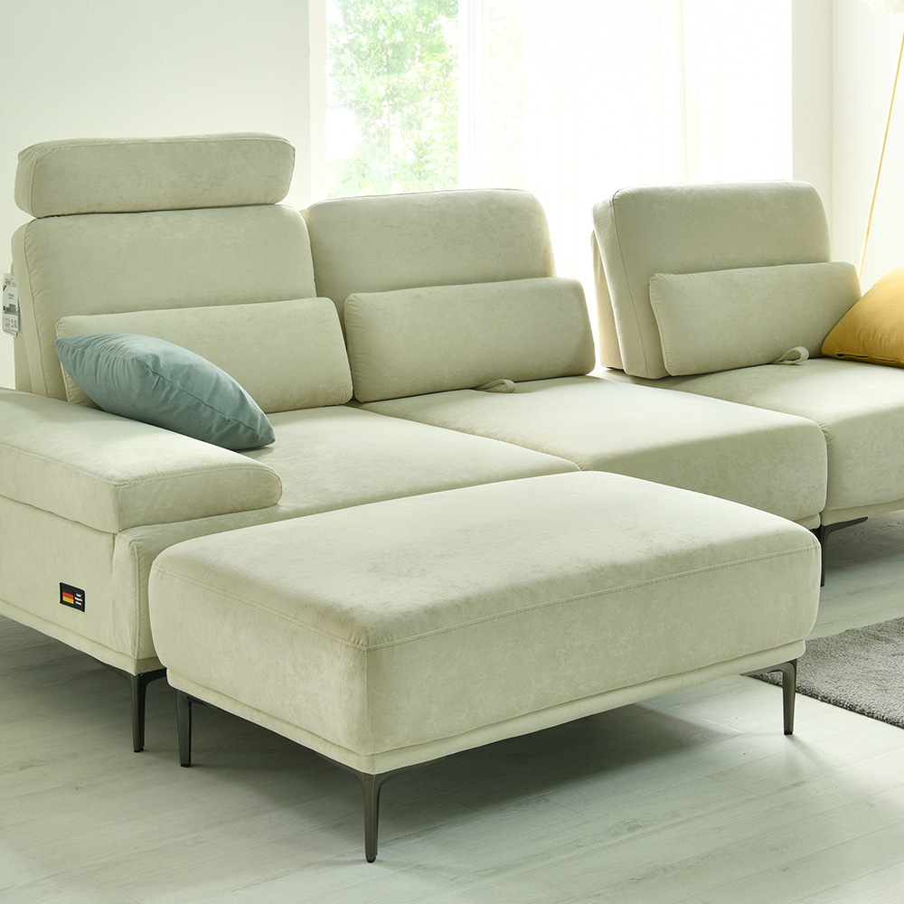 스코나 레아모 타이보 아쿠아텍스 패브릭 스윙 소파 스툴포함, 연그레이, 4인용