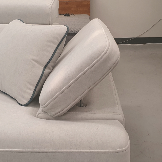 스코나 아드모 조야 아쿠아텍스 패브릭 이지클린 헤드틸팅 소파 스툴포함, 연그레이, 4인용