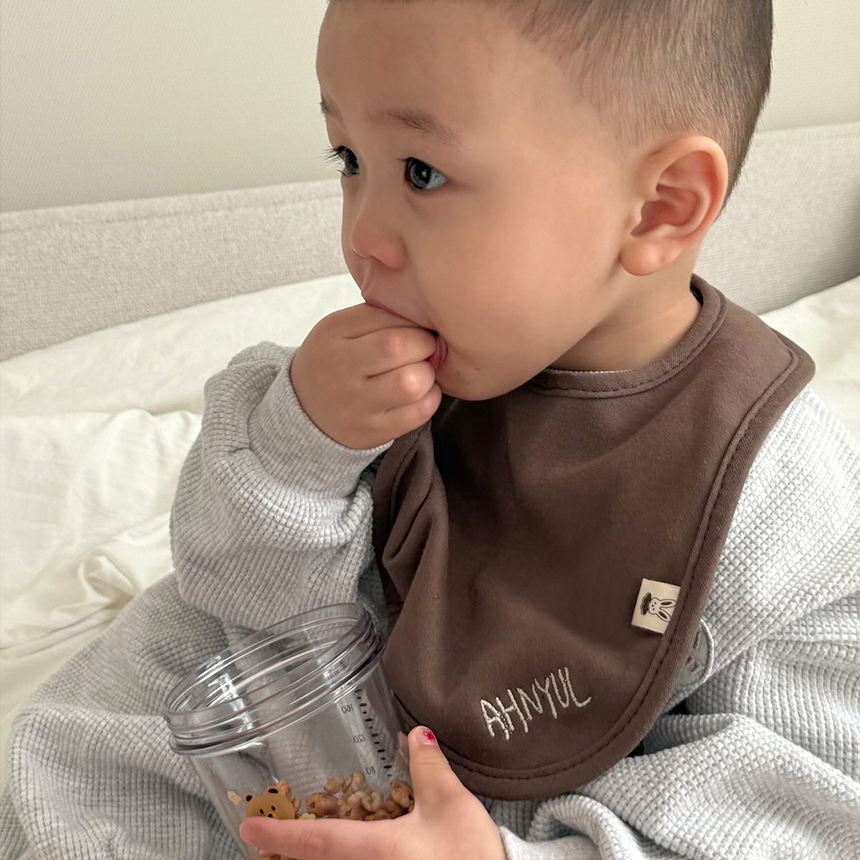 [바니블라썸]이름 자수턱받이 순면 테리빕 유아 침받이 턱받이 스카프빕 빕 슬림A세트 - 상세 이미지 3