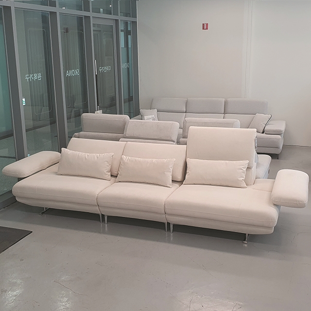 스코나 보르센 세투스 아쿠아텍스 패브릭 스윙 소파 스툴미포함, 크림화이트, 4인용