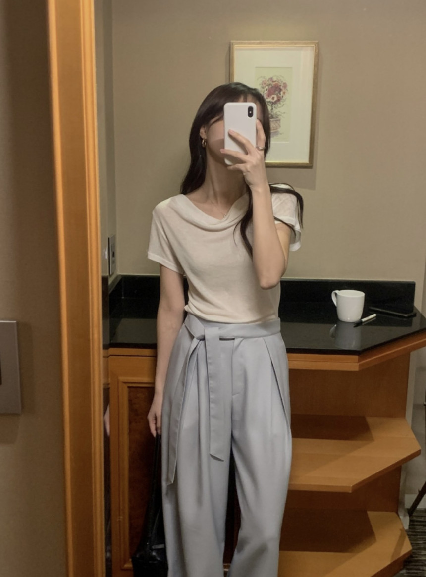 오스로 아워슬랙스 와이드팬츠 와이드슬랙스 여성바지 여자슬랙스 핀턱와이드팬츠 상세 이미지 20