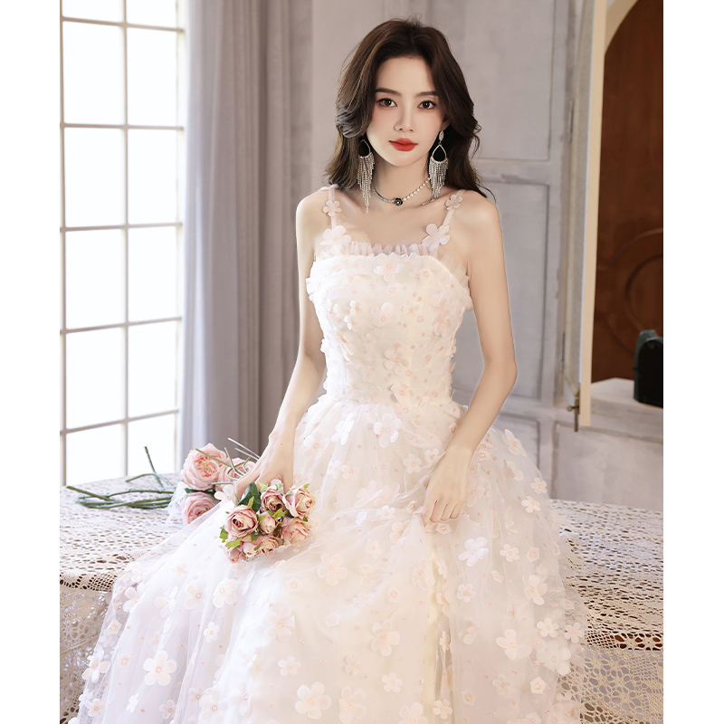 연주회 드레스 이브닝 브라이덜샤워 파티룩 여성 유럽풍 가벼운 럭셔리 성인 행사 웨딩 촬영 - 상품 이미지