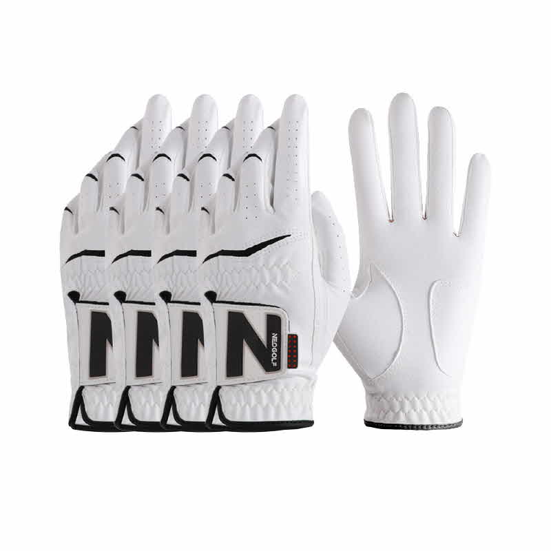 네오글러브 합피 극세사 이중덧댐 남성 골프장갑 4장, 25호, 화이트블랙