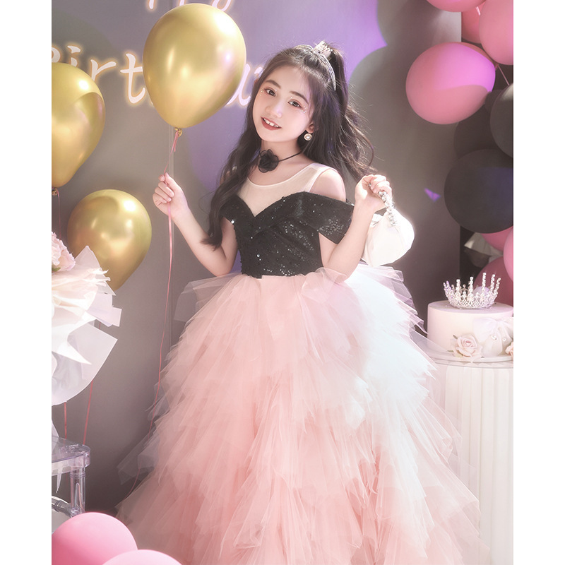 주니어 연주회 드레스 생일 고급 럭셔리 공주 원피스 무대 공연 피아노 콩쿨 의상 - 상세 이미지 2
