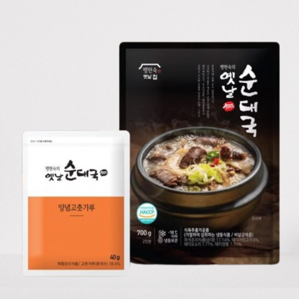 팽현숙의 옛날 순대국 700g  6팩 양념고춧가루 40g 1팩 홈쇼핑 밀키트 간편식 남양주 순대국맛집 : 마이커프로7