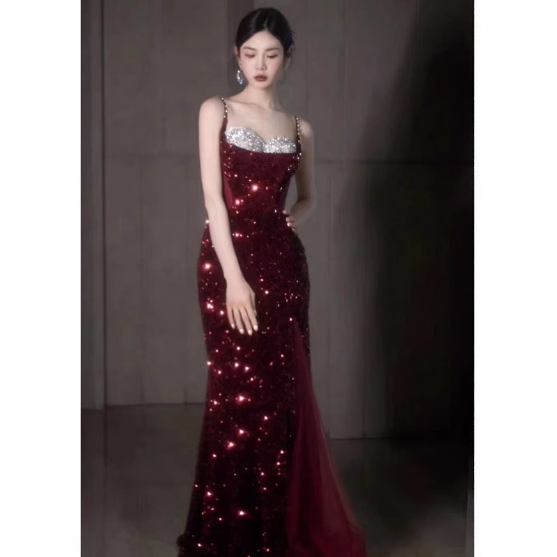 연주회 드레스 이브닝 브라이덜샤워 파티룩 토스트 신부 하이 엔드 약혼 스커트 웨딩 촬영 - 상세 이미지 2