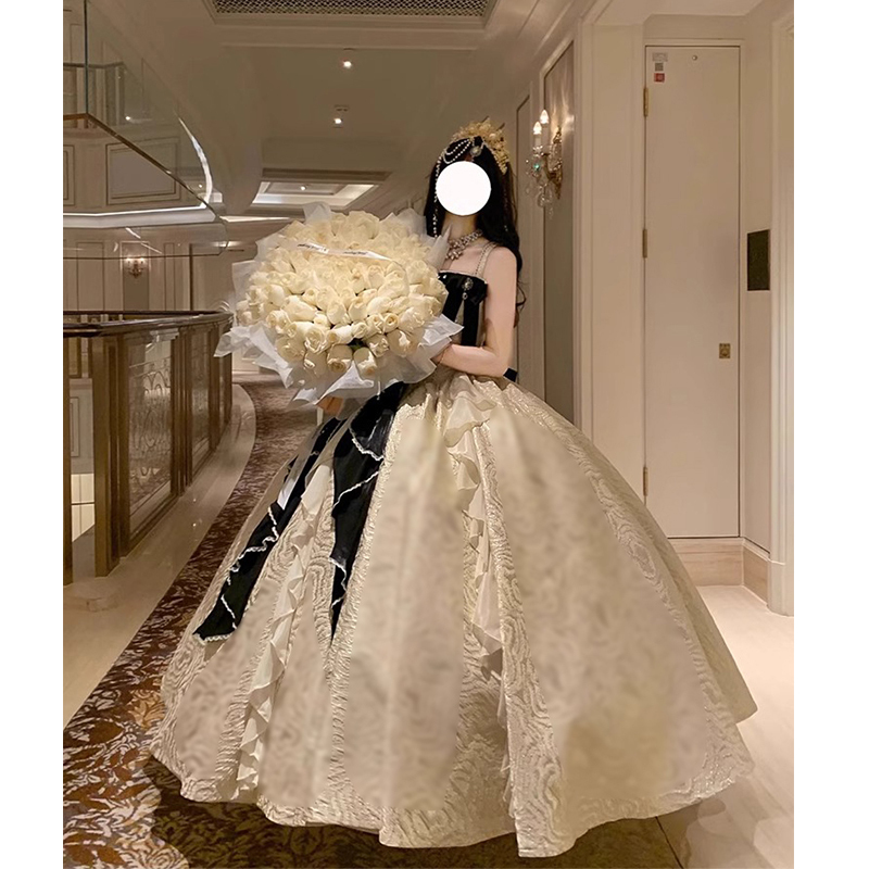 연주회 드레스 이브닝 브라이덜샤워 파티룩 고급 가벼운 럭셔리 성인 행사 생일 웨딩 촬영 - 상세 이미지 3