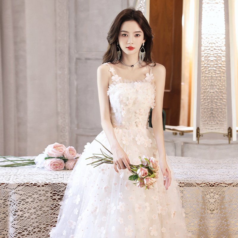 연주회 드레스 이브닝 브라이덜샤워 파티룩 여성 유럽풍 가벼운 럭셔리 성인 행사 웨딩 촬영 - 상세 이미지 5