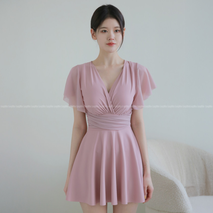 여성 체형커버 수영복 빅사이즈 치마 원피스 수영복 뱃살커버 사진 5