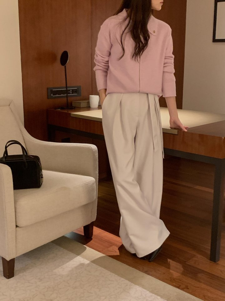 오스로 아워슬랙스 와이드팬츠 와이드슬랙스 여성바지 여자슬랙스 핀턱와이드팬츠 상세 이미지 2
