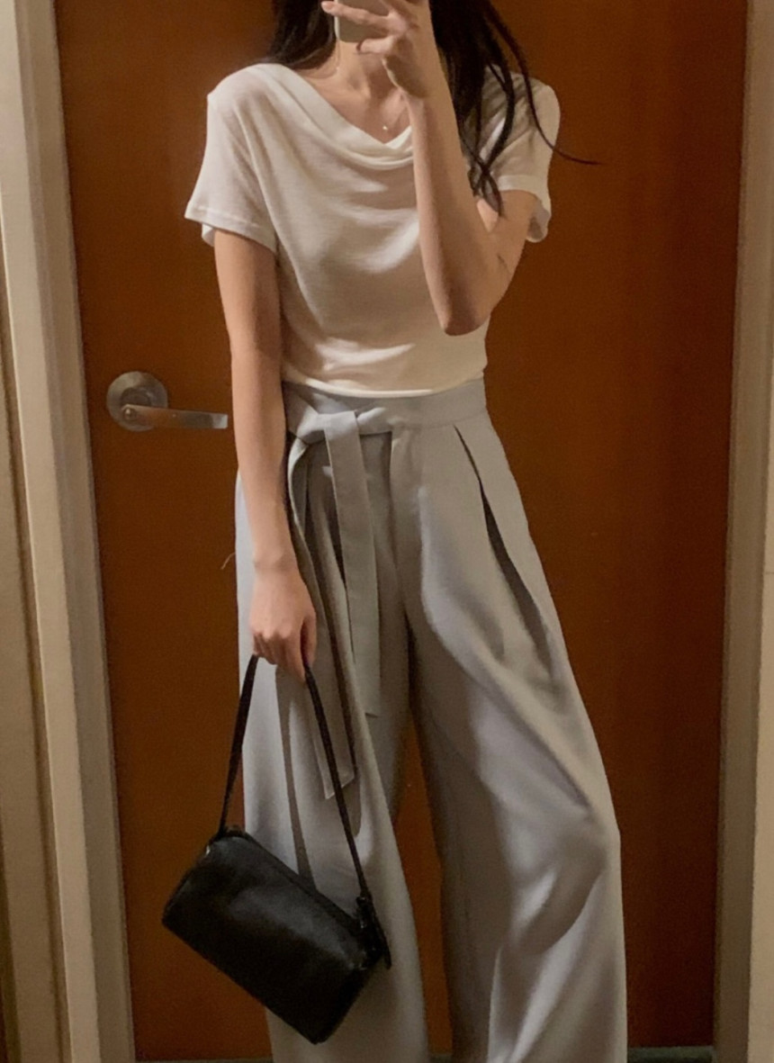 오스로 아워슬랙스 와이드팬츠 와이드슬랙스 여성바지 여자슬랙스 핀턱와이드팬츠 상세 이미지 12