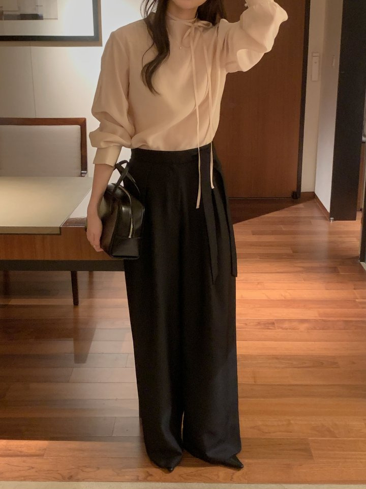 오스로 아워슬랙스 와이드팬츠 와이드슬랙스 여성바지 여자슬랙스 핀턱와이드팬츠 상세 이미지 35