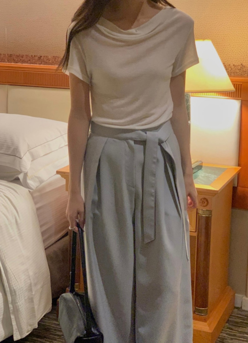 오스로 아워슬랙스 와이드팬츠 와이드슬랙스 여성바지 여자슬랙스 핀턱와이드팬츠 상세 이미지 25