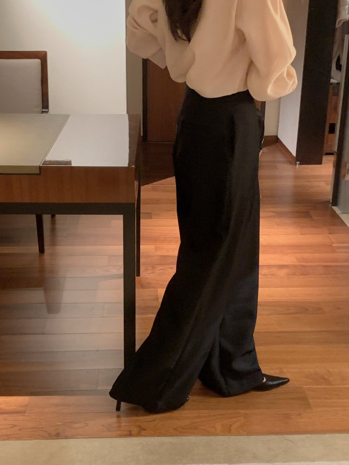 오스로 아워슬랙스 와이드팬츠 와이드슬랙스 여성바지 여자슬랙스 핀턱와이드팬츠 상세 이미지 34