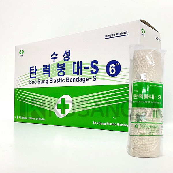 수성 약국용 탄력붕대 6inch 15cmX190cm 12롤 붕대 : HU메디