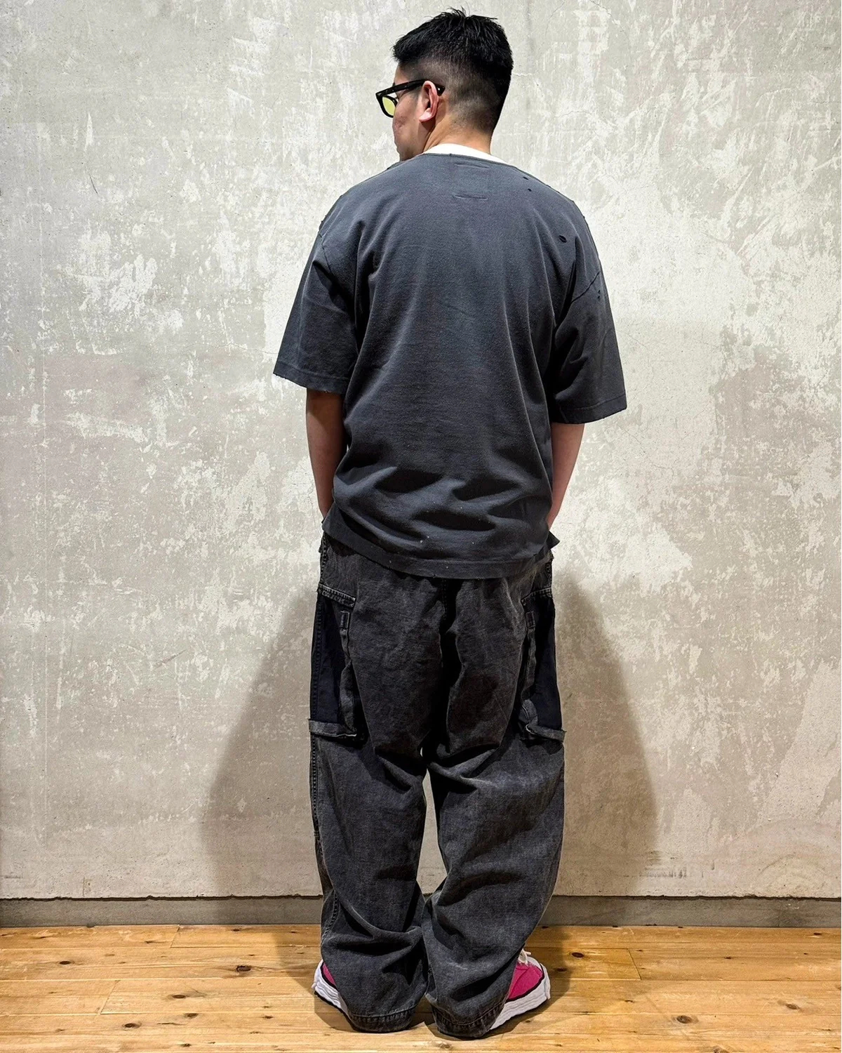메종 미하라 야스히로 코튼 새틴 카고 트라우저 팬츠 25SS J14PT172 블랙 이미지 7