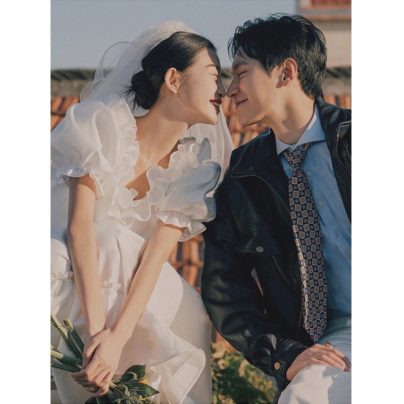 웨딩드레스 셀프촬영 2부드레스 복고 테마사진 빈티지 스튜디오 스냅 피로연 - 상세 이미지 2