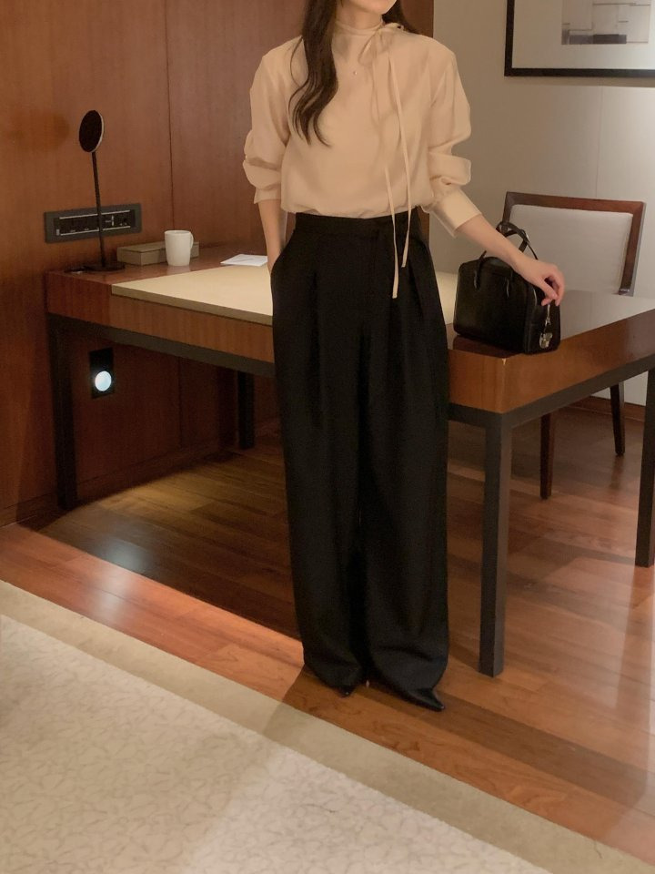 오스로 아워슬랙스 와이드팬츠 와이드슬랙스 여성바지 여자슬랙스 핀턱와이드팬츠 상세 이미지 31