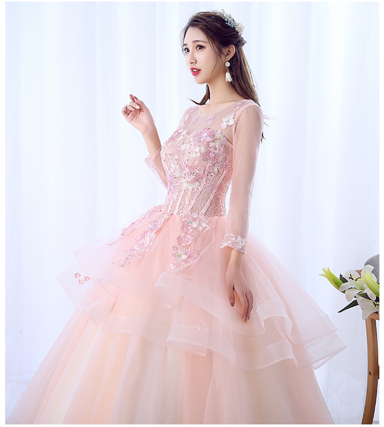 이브닝 드레스 연주회 브라이덜샤워 파티룩 여성 솔로 퍼포먼스 의상 길고 우아한 웨딩 촬영 - 상세 이미지 2