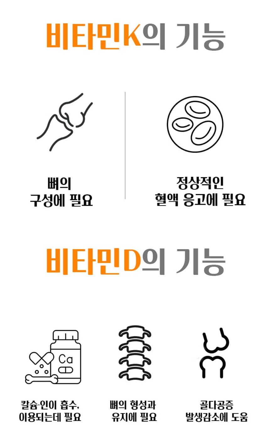 순도 99.5% 메나퀴논 MK7 비타민K2& 활성형 비타민D3 60캡슐 2개월분 뼈건강 - 상세 이미지 4