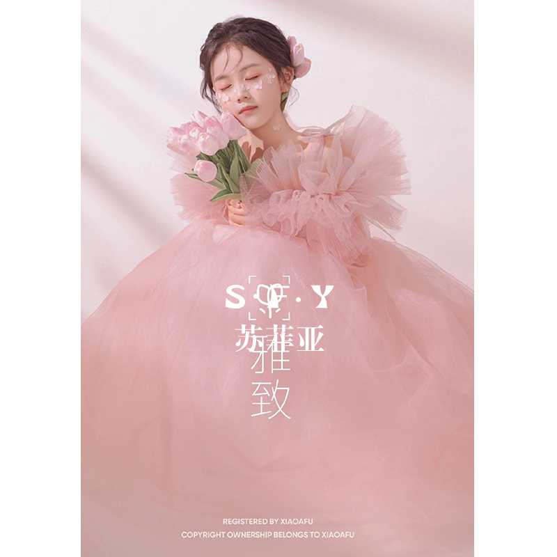 주니어 연주회 드레스 핑크 꽃 공주 무대 공연 피아노 성능 요정 투투 스 콩쿨 의상 - 상세 이미지 4