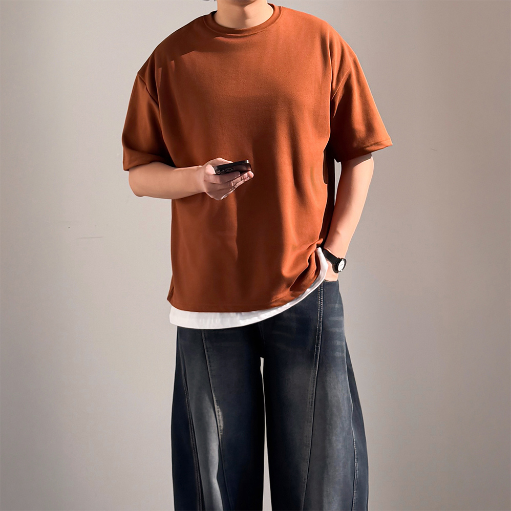 무지티 남자빅사이즈반팔티 비침없는흰티 - 상세 이미지 4