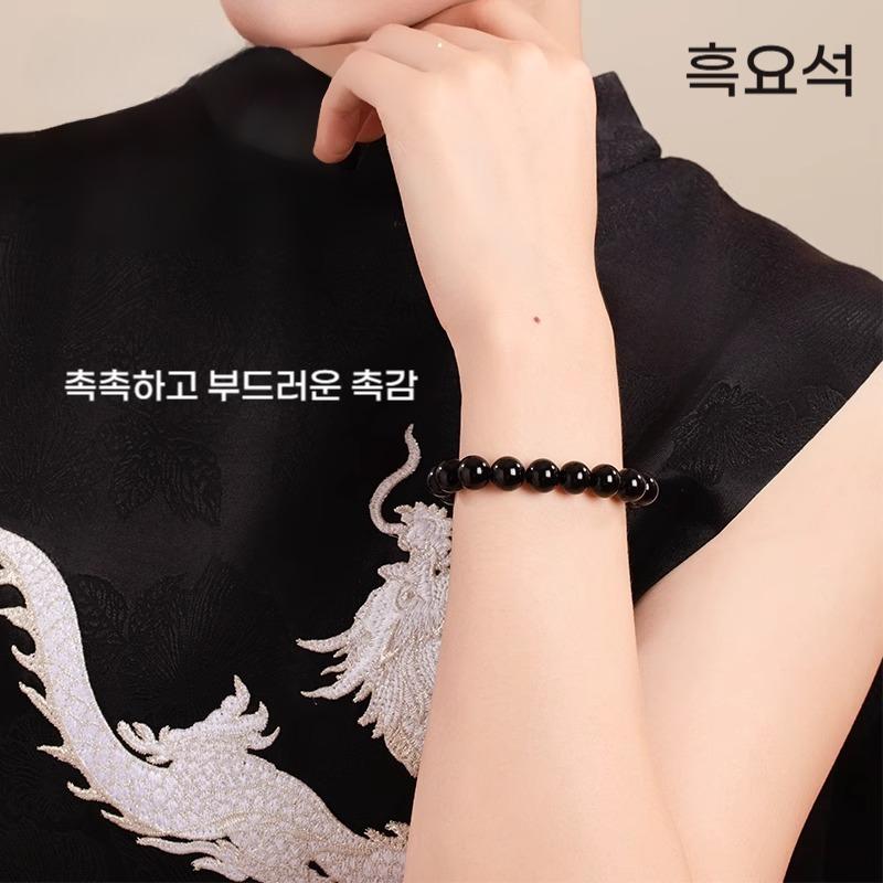16mm 아이슬란드 (지자극) 원광 남해 보타산 천연 흑요석 염주 팔찌 소주불주 우금요석 상품 이미지