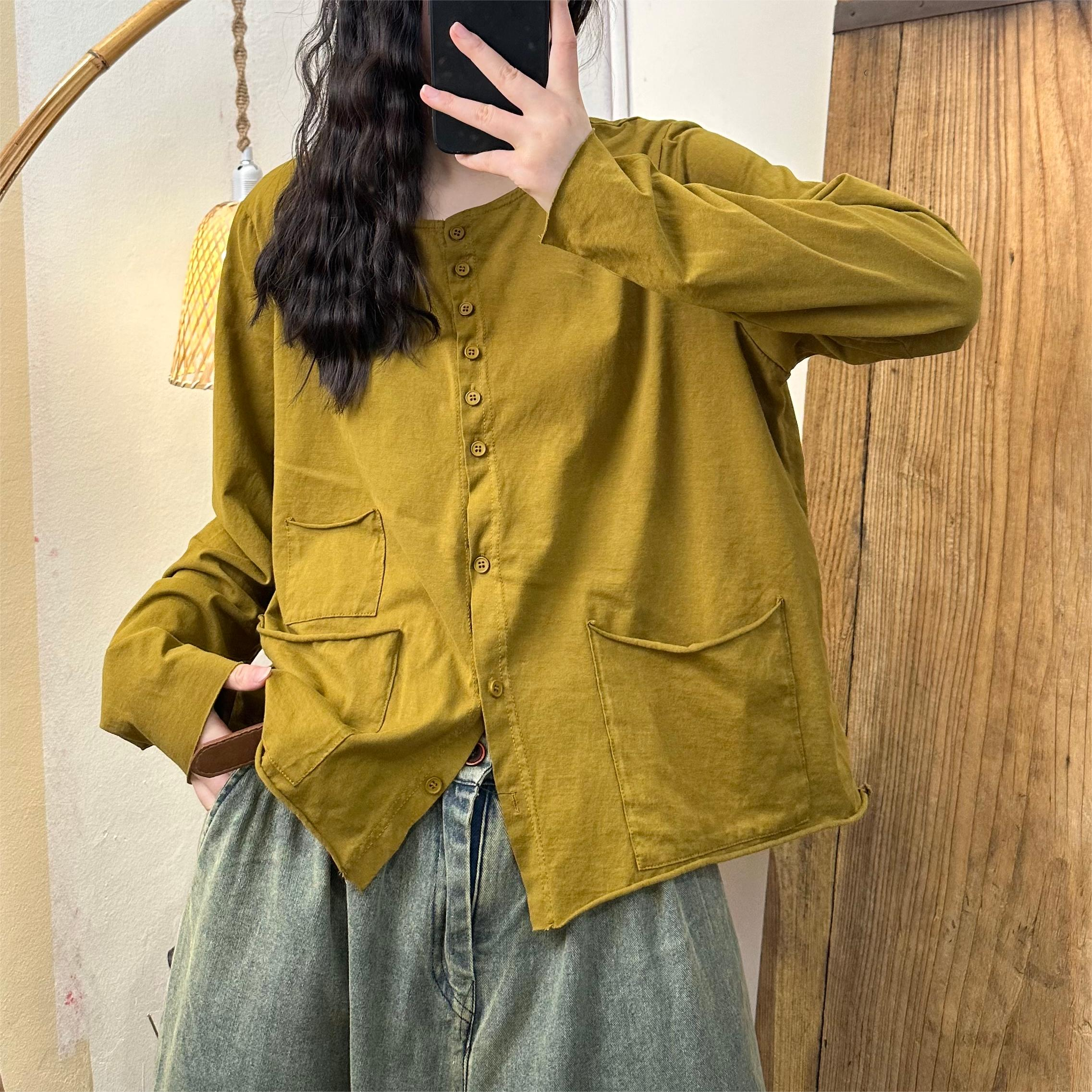 봄 순면 루즈핏 가디건 여성 버튼 자켓형 상의 제품 이미지