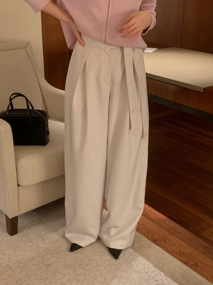 오스로 아워슬랙스 와이드팬츠 와이드슬랙스 여성바지 여자슬랙스 핀턱와이드팬츠 상세 이미지 4