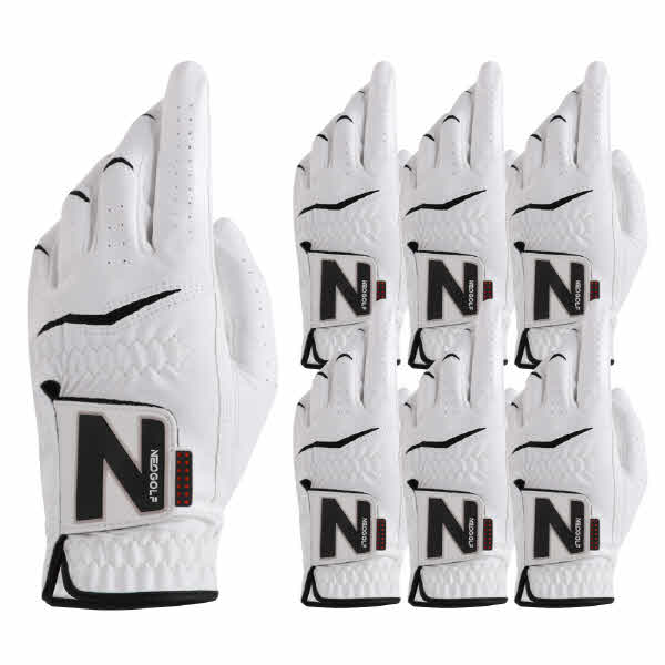 네오글러브 합피 극세사 이중덧댐 남성 골프장갑 7장, 25호, 화이트블랙