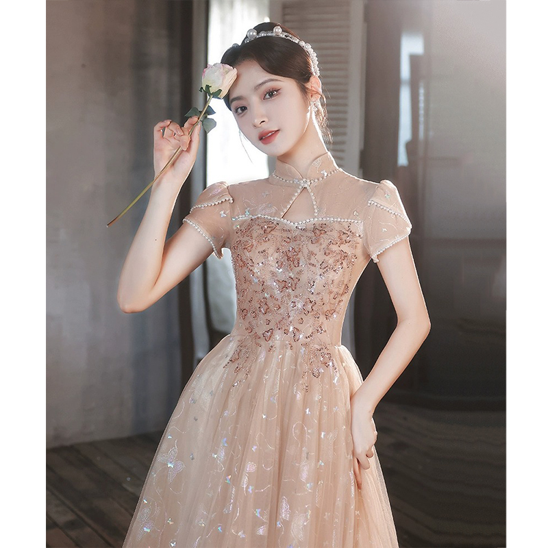 이브닝 드레스 연주회 브라이덜샤워 파티룩 무대 공연 여성 고급 럭셔리 연회 의 웨딩 촬영 - 상세 이미지 3